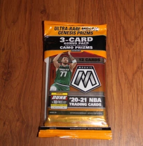 2020-21 Panini Mosaic NBA Basketball Cello/Fat Pack +3 Card Bonus Camo Prizms - Picture 1 of 4