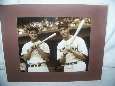 Lou Gehrig Joe Di Maggio 1937 Photo Dennis Michael Brearley,1978 copyright stamp - Image 1 of 4