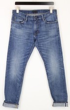 UNIQLO Jeans Mens W32/L32 Selvedge Skinny Tapered Low Rise Faded Whiskers