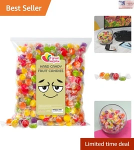 Delicious Assorted Fruit Flavored Hard Candy - 4 LB Bulk - Individually Wrapped+ - Picture 1 of 7