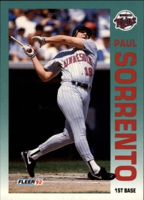 1992 Fleer Minnesota Twins Baseball Card #218 Paul Sorrento - Image 1 of 2