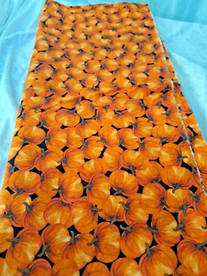 1 Yard Pumpkin Cotton Fabric Brother Sister Design 44" Wide Sewing Quilting Foto 1 de 4