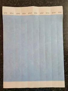 100 3/4" HELLBLAUE TYVEK ARMBÄNDER, ARMBÄNDER FÜR VERANSTALTUNGEN, PAPIERARMBÄNDER - Bild 1 von 1
