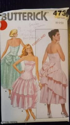 Butterick 4739 Vintage Misses' Strapless Party Dress Pattern Size 6-8-10 - Image 1 of 2