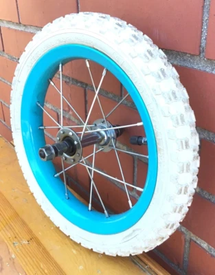 Bicicleta Delantera 12" Rueda Azul Claro 12-1/2" X 1.75" Neumático Blanco Bicicleta Niños #J69 Foto 1 de 3