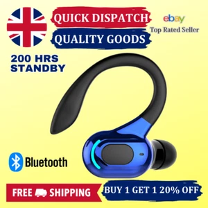 Bluetooth 5.0 Wireless Earpiece Headphones Earbuds Handsfree Headset with Mic UK - Picture 1 of 14