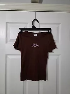 Womens XS Rue21 "Lucky Me" Maroon Shirt W/Horseshoe. New W/O Tag - Picture 1 of 3