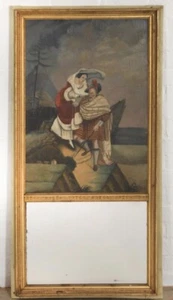 Trumeau Mirror Louis XVI Style Giltwood And Paint Decorated 19th Century - Picture 1 of 3