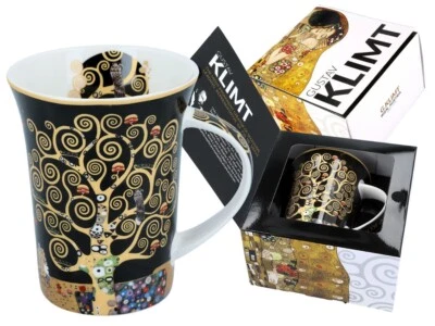 CARMANI 12 oz Tree of Life by Klimt Porcelain Mug in a Gift Box, Made in Poland Art Mug