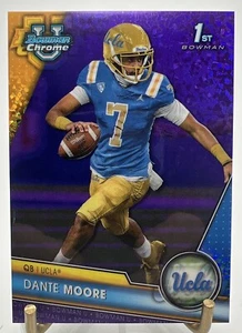 2023 Bowman Chrome U Dante Moore Purple Refractor Mini Diamonds #/399 UCLA - Picture 1 of 2
