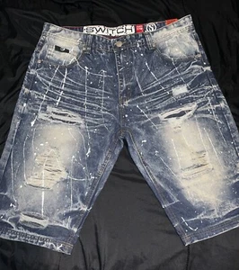 blue ripped denim shorts men - Picture 1 of 2