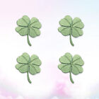 4pcs Green Four Leaf Patches Embroidery DIY Applique for Clothing and Crafts