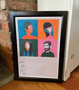 framed THE NAKED AND FAMOUS lithograph tour poster 270/500 signed & autographed - Picture 1 of 10