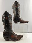 Ladies Corral Brown Goat Leather Distressed Pointed Toe Western Boots Size 65 M