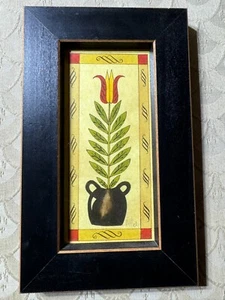 Theresa Hicks "Blumenszene" Volkskunst Fraktur - signiert/gerahmt - Bild 1 von 11