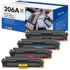 4PK 206A W2110A 206X Toner For HP Color Laserjet Pro MFP M283cdw M283fdw M283fdn - Picture 1 of 1
