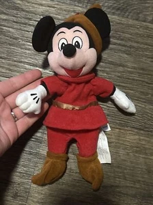 Disney Mickey Mouse 10 Zoll Plüsch As The Brave Little Tailor Beanie Stofftier rot - Bild 1 von 11