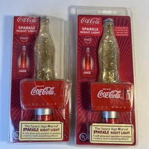 Vintage Coca Cola Sparkle Night Light Lot Of 2 One Unopened Space Age Marvel - Picture 1 of 5