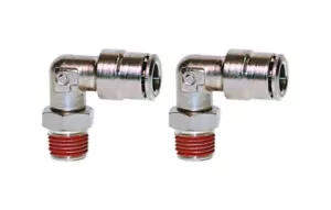 3/8" Schlauch x 3/8" NPT Push to Connect 90 Grad drehbare Winkelverschraubung - 2er Pack - Bild 1 von 4