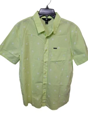 Volcom Patterson Hombre Manga Corta Botones Sombra Lima Talla M Nuevo Sin Etiquetas B15-1 Foto 1 de 4