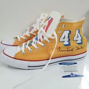 Jerry West signed "The Logo" inscription Converse shoes BAS COA Beckett Witness - Picture 1 of 6