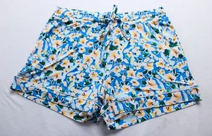 Knix Women's Drawstring Waistband Modal Sleep Shorts ZG3 Bouquet Blue Medium NWT - Picture 1 of 5