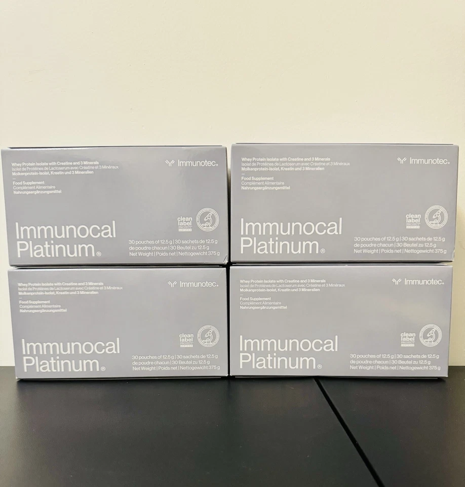 4 Pack - Immunocal Platinum by Immunotec - 30 pouches each (0.44oz/12.5g) - Image 1 of 1