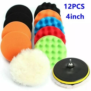12PCS 4in Car Buffing Pads Polishing Sponge Buffer Set Waxing Foam Polisher Kit - Picture 1 of 8