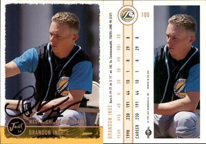 Brandon Inge Signed 1999 Just #100 RC Card Auto AU
