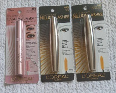 L'oreal Paris Mascara Lot 635 Black Voluminous Million Lashes 250 Lash Paradise - Image 1 of 4