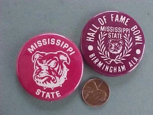 2 (TWO) Mississippi State University Bulldogs Football pins Hall of Fame Bowl-- - Picture 1 of 1