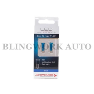 (PAIR) JW Speaker LED T5 W1.2W BLUE 12V for Interior Dash Cluster Light - Foto 1 di 3
