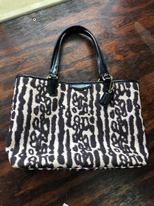Coach Mini Bag Tote Ocelot Black Tan - Picture 1 of 6