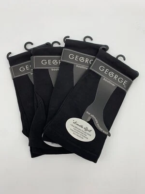 4 pr George Opaque Knee High Moisture-Wicking Boot/Trouser Socks BLACK - Image 1 of 4