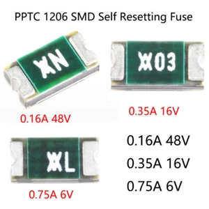 Fusibles reiniciables de recuperación automática PPTC 1206 SMD 0.16A 48V 0.35A 16V 0.75A 6V - Imagen 1 de 7