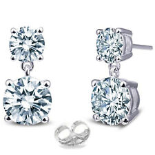 2.60 Ct Ice White Color Real Moissanite 925 Sterling Silver Engagement Earrings