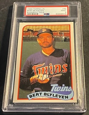 RARE 1989 BERT BLYLEVEN TOPPS/LJN BASEBALL TALK OVERSIZED  #96 PSA 9 POP 2 - Image 1 of 2