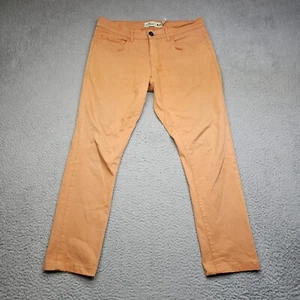 Pantalones de mezclilla Pool para hombre 42 talla real 34 marrón frente plano pierna recta botón delantero - Imagen 1 de 13