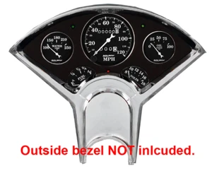 55-56 Chevy Anodized Aluminum Dash Panel w/ Auto Meter Old Tyme Black Gauges - Picture 1 of 4
