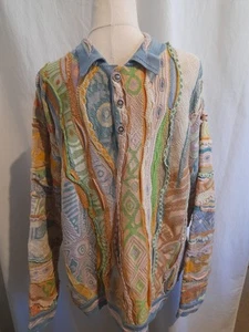 Vintage Limnos 3D Knit Cotton Sweater Size Medium Made In Australia - Bild 1 von 6