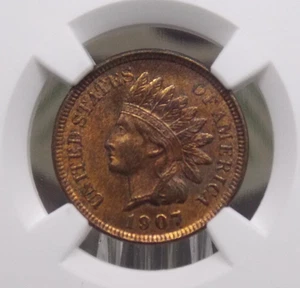 1907 Indian Head Cent Penny 1c NGC MS64 RB #007 Red Brown Unc BU ECC&C, Inc. - Picture 1 of 5