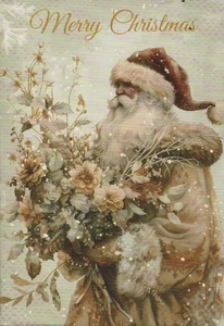 Junk Journal Art Cards, Golden Santa, 10pcs 4"x 6" - Picture 1 of 11