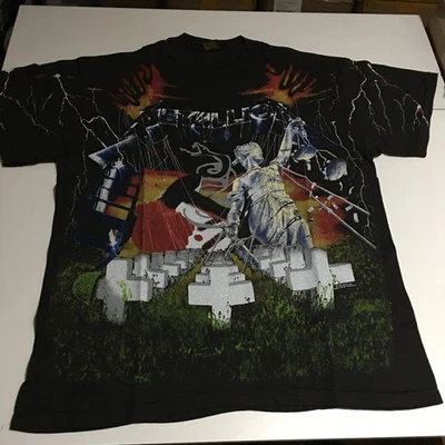 Metallica Master of Puppets All Over Print Black Faded T-Shirt XL Modern - Image 1 of 4