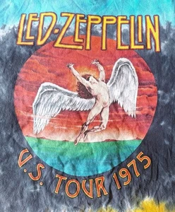 Led Zeppelin Concert T Shirt Tye DyeUS Tour 1975 Large Adult - Picture 1 of 4