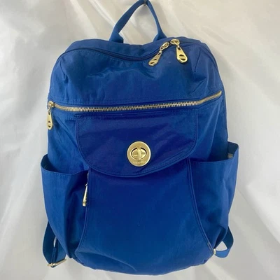 Baggallini 金色 Capetown 背包 带笔记本电脑口袋 蓝色 带金色五金件 — 第 1/4 张图片