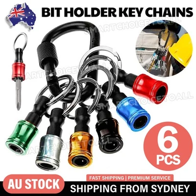 6PCS Hex Shank Screwdriver Bit Holder Extension Bar Keychain Driver Keyring AU - image 1 of 4