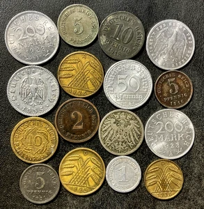 OLD German Empire Coin Lot - 1874-1935 - 18 Excellent Coins - LOT #A16 - Picture 1 of 1