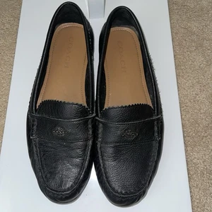 Coach Leather Slip-On Loafers Black Size 8.5 - Picture 1 of 7