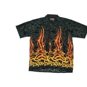 Pineapple Connection Mystic Origins Dragon Flame Graphic Shirt M rockabilly - Picture 1 of 5
