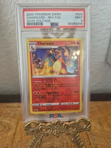 2020 Pokemon SWSH Vivid Voltage #025 Charizard Reverse Foil PSA 9 MINT - Bild 1 von 8
